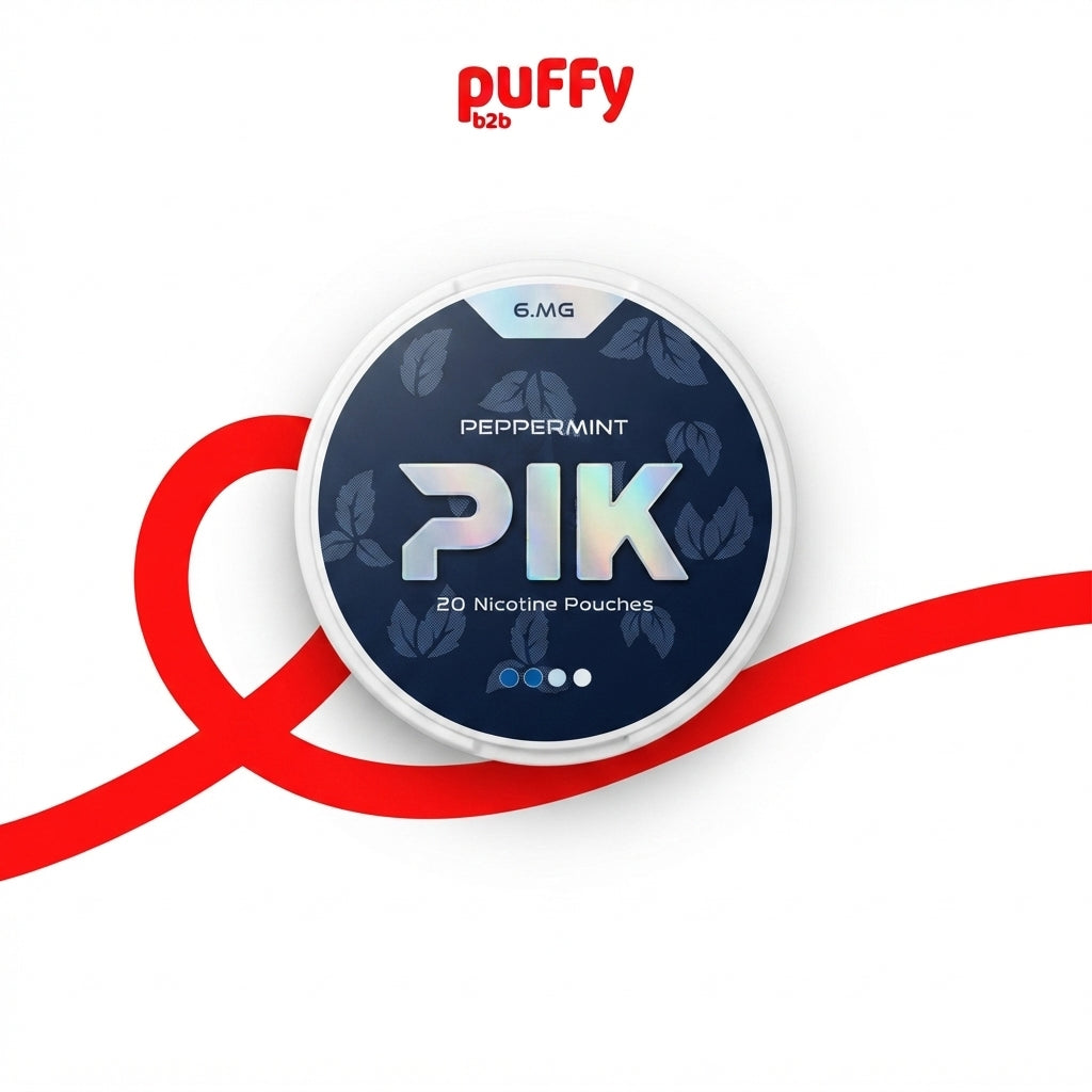 علبة أكياس نيكوتين بيك نكهة سبيرمينت 6 ملجم - PIK Spearmint Nicotine Pouches 6mg