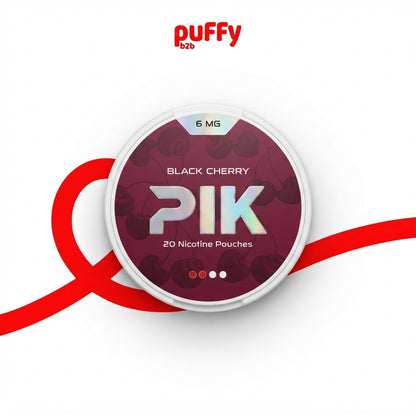 علبة أكياس نيكوتين بيك نكهة الكرز الأسود 6 ملجم - PIK Black Cherry Nicotine Pouches 6mg